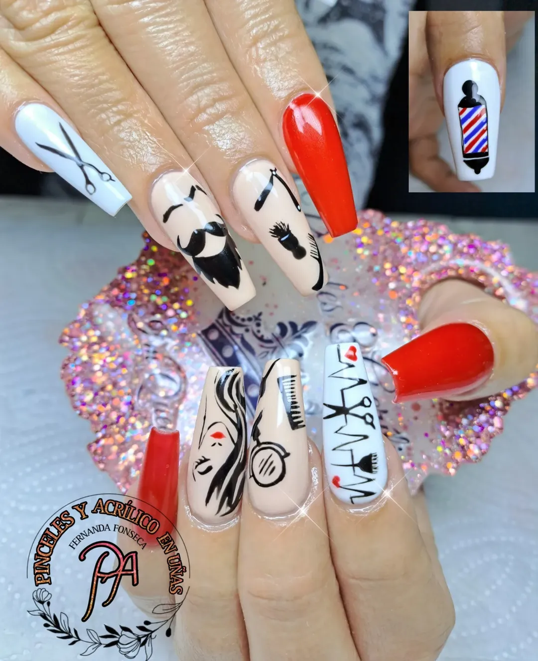 Uñas artísticas con acabado prolijo y duradero